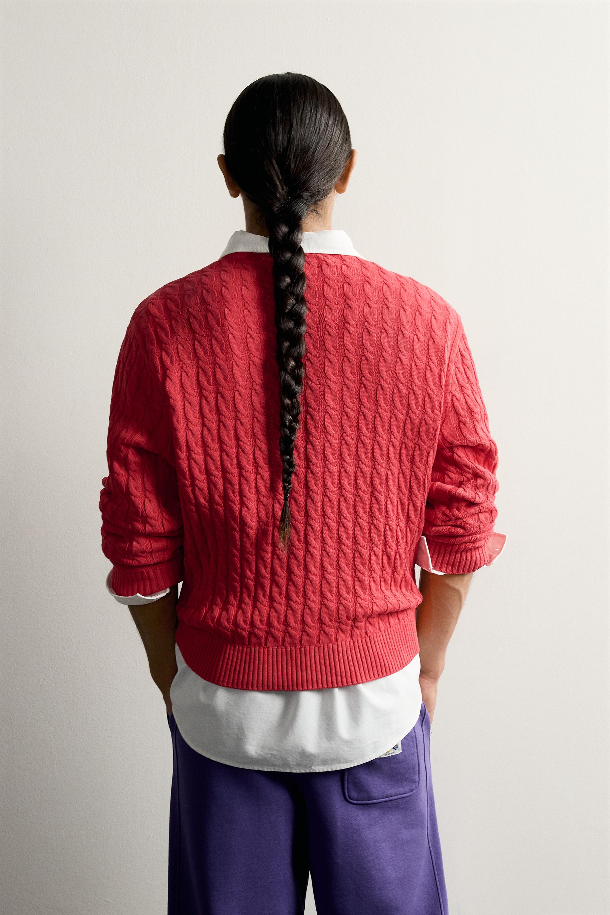 PULL COL EN V À TORSADES FRUIT OF THE LOOM™