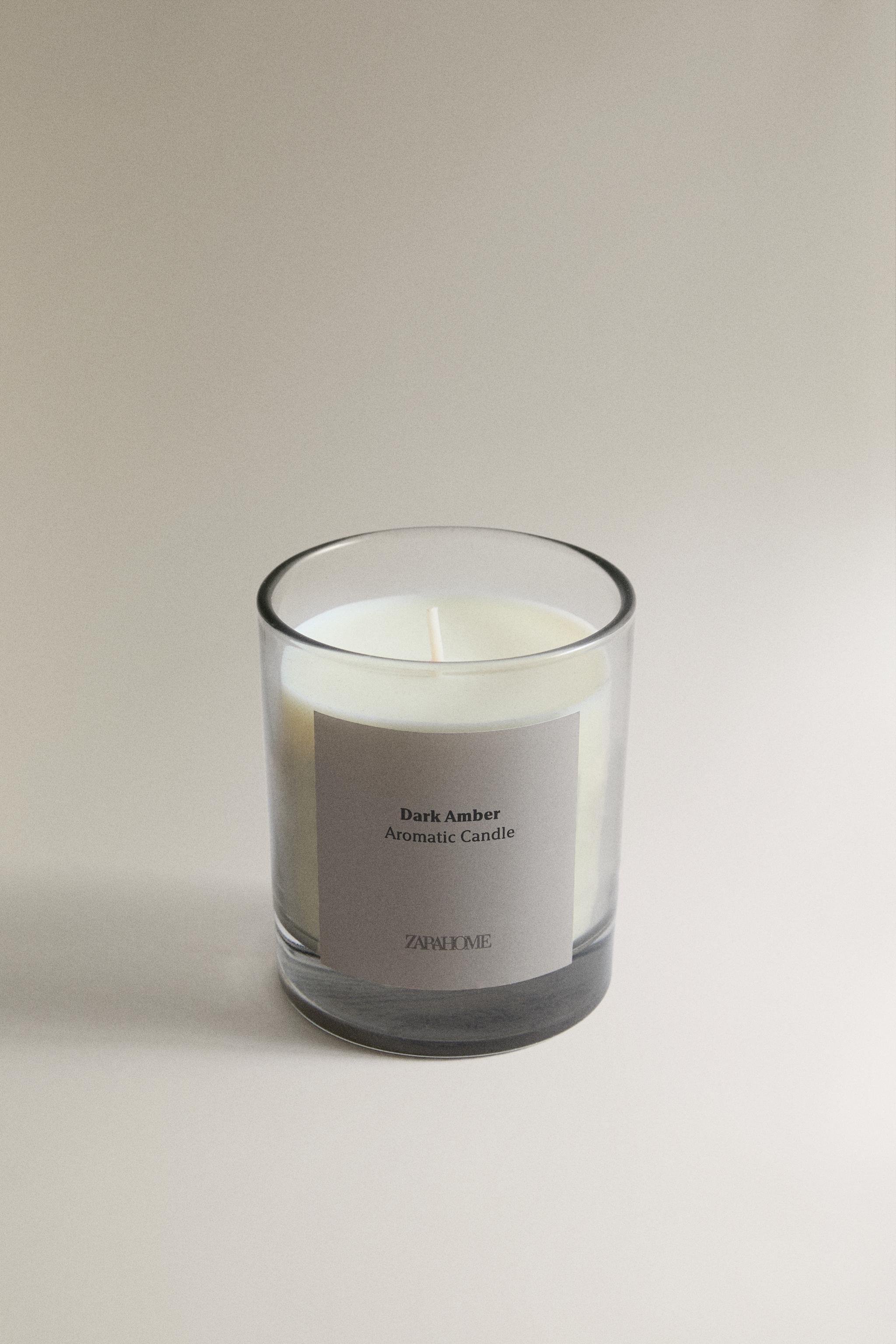 (200 G) DARK AMBER SCENTED CANDLE — Brown / Taupe