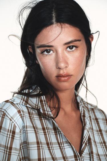 CHECK POPLIN WRAP SHIRT - Brown-Blue by Zara - Image 2