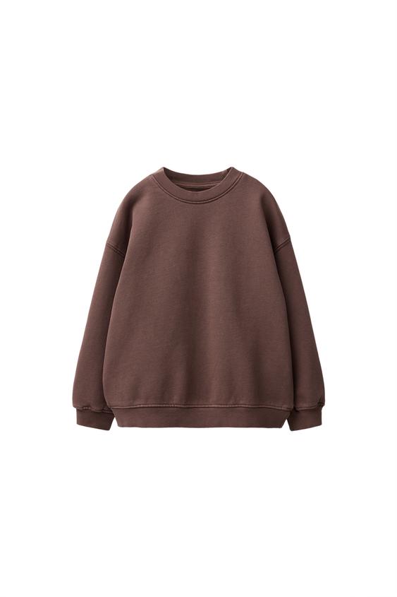 Zara BASIC SWEATSHIRT - Brown - Image 0