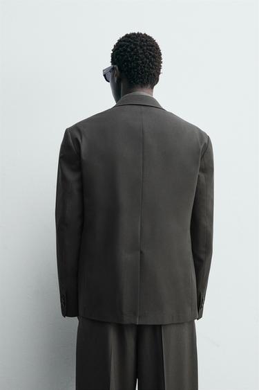 VESTE DE COSTUME CROISÉE AVEC LAINE - Gris foncé de Zara - Image 2