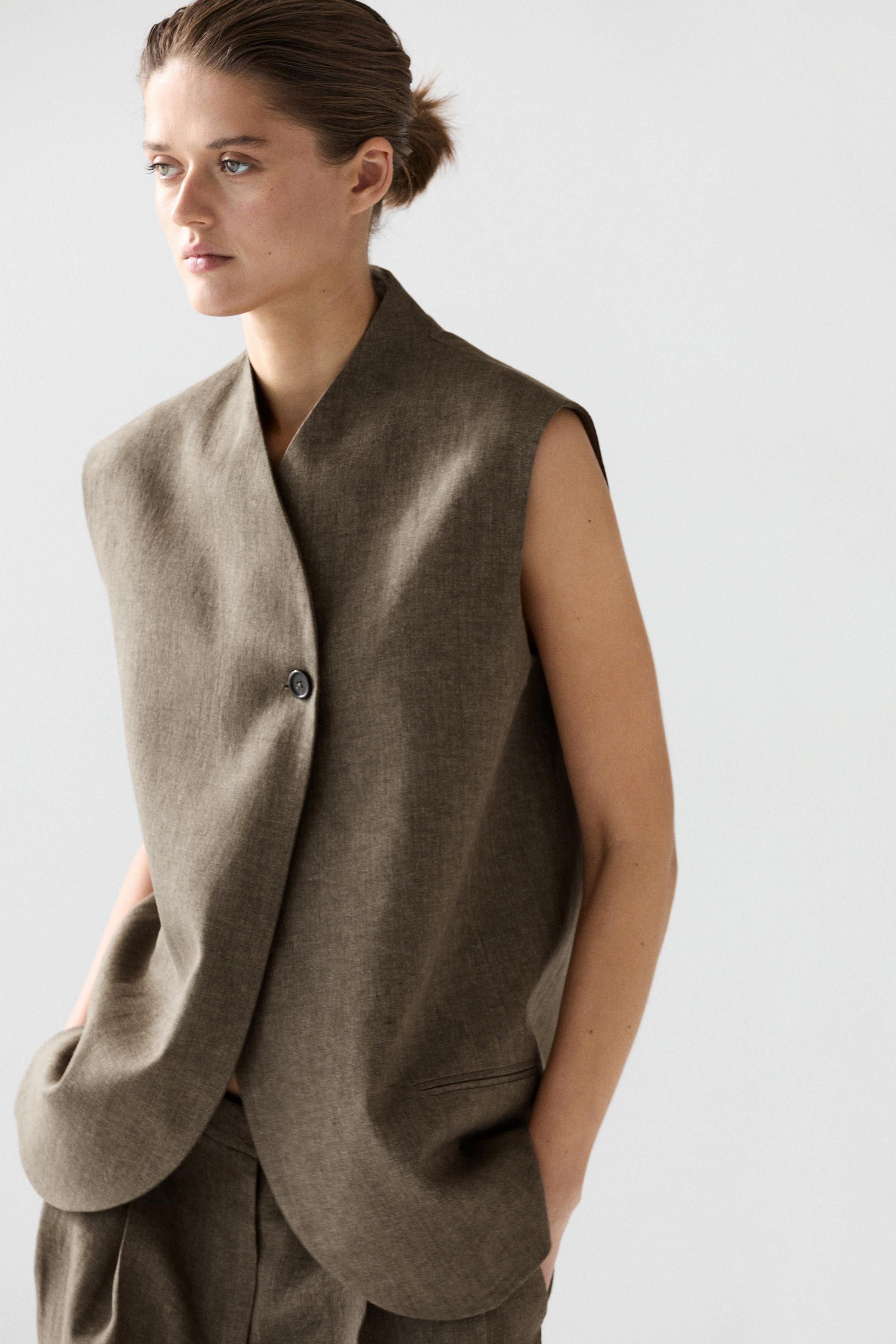 Linen melange waistcoat
