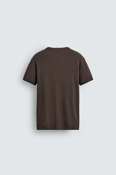 T-SHIRT REGULAR FIT - Marron de Zara - Image 7