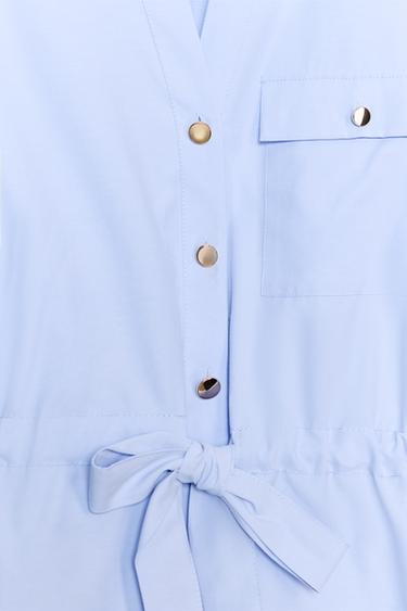 SAFARI POPLIN SHIRT - Light blue by Zara - Image 8