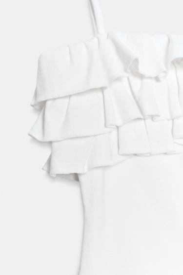 TOP À BRETELLES ET VOLANTS - Blanc de Zara - Image 8