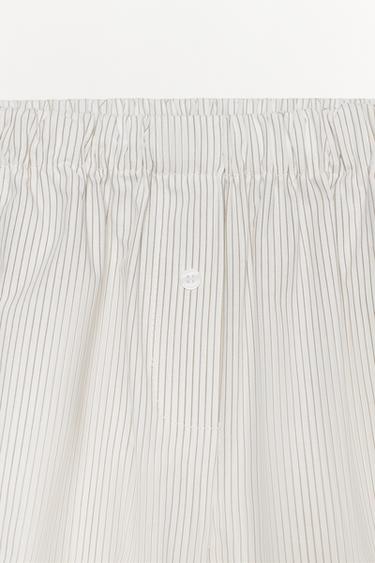 BERMUDA EN POPELINE RAYÉE - Écru / Beige de Zara - Image 6