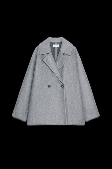 Zara SOFT DOUBLE-BREASTED COAT - Anthracite grey