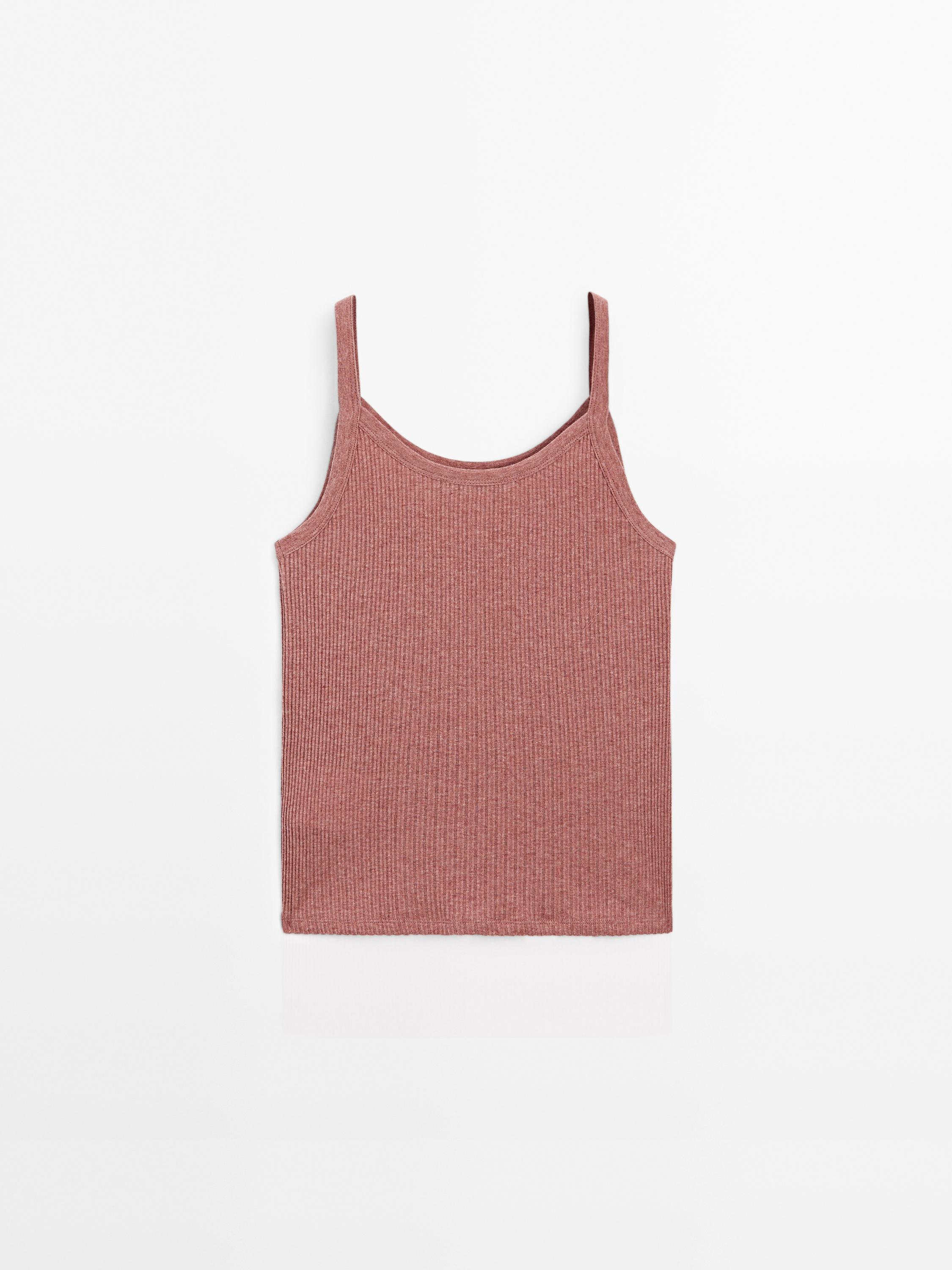100% cotton marl strappy top