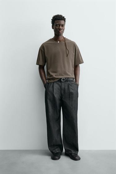 CAMISETA HEAVYWEIGHT REGULAR FIT - Marrón / Topo de Zara - Imagen 0