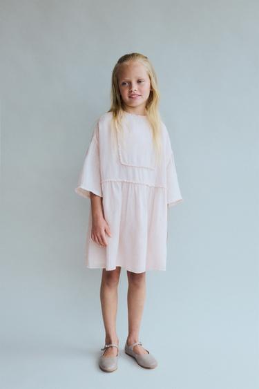 6-10 YEARS/ LIMITED EDITION 100% RAMIE DRESS - Dusty pink by Zara