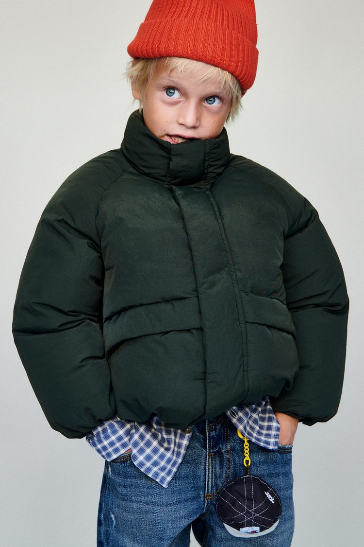 WATER-REPELLENT PUFFER JACKET — Dark green