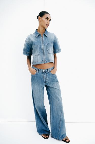Z1975 WIDE-LEG HIGH-WAIST JEANS - Mid-blue by Zara