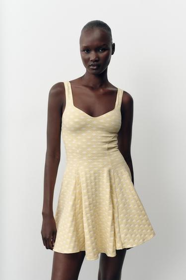 ROBE JACQUARD SKATER STRETCH - Imprimée de Zara - Image 1