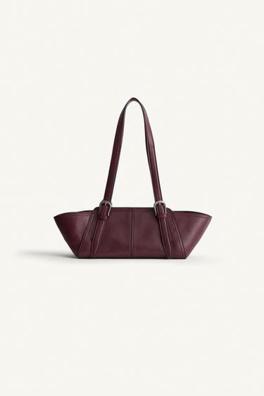 LTHR SHLDR BG - Burgundy Red by Zara