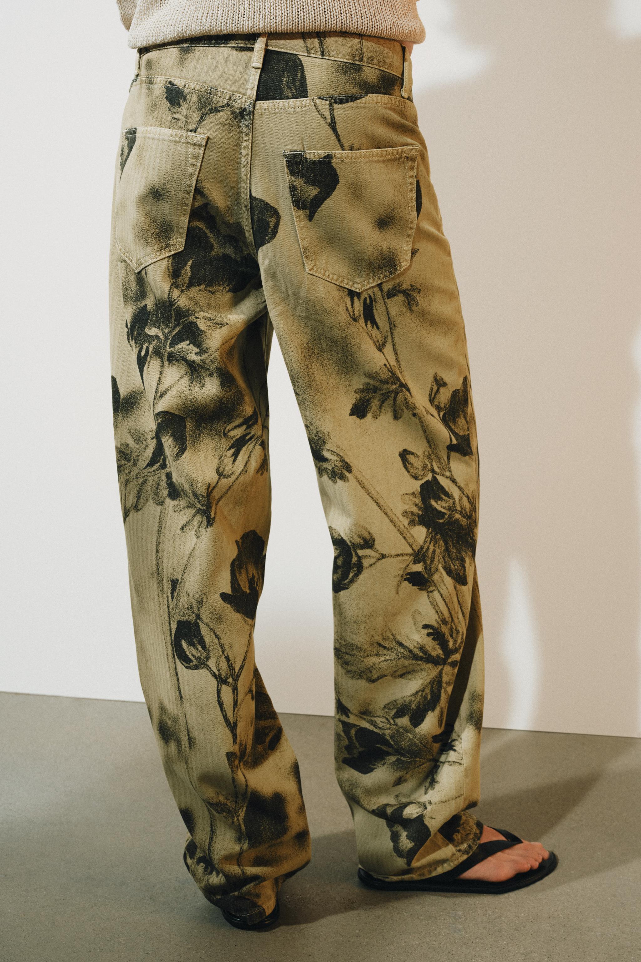 JEANS ZW COLLECTION BARREL TAILLE MOYENNE À FLEURS