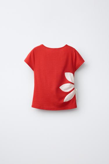 HAUT CUT OUT FLEUR - Rouge de Zara - Image 1