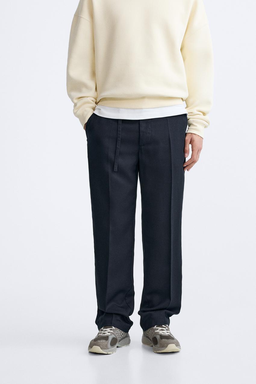 Shop ZARA 2023-24FW BELTED TAPERED PANTS (2118/688) by TIE_BM_6AY