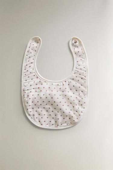 CHILDREN'S BIB WITH MINI FLORAL DESIGN - Oyster-white by Zara - Image 4