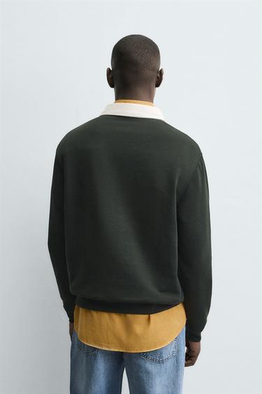 RUGBY SHIRT WITH CONTRAST COLLAR - Dark green by Zara - Image 2