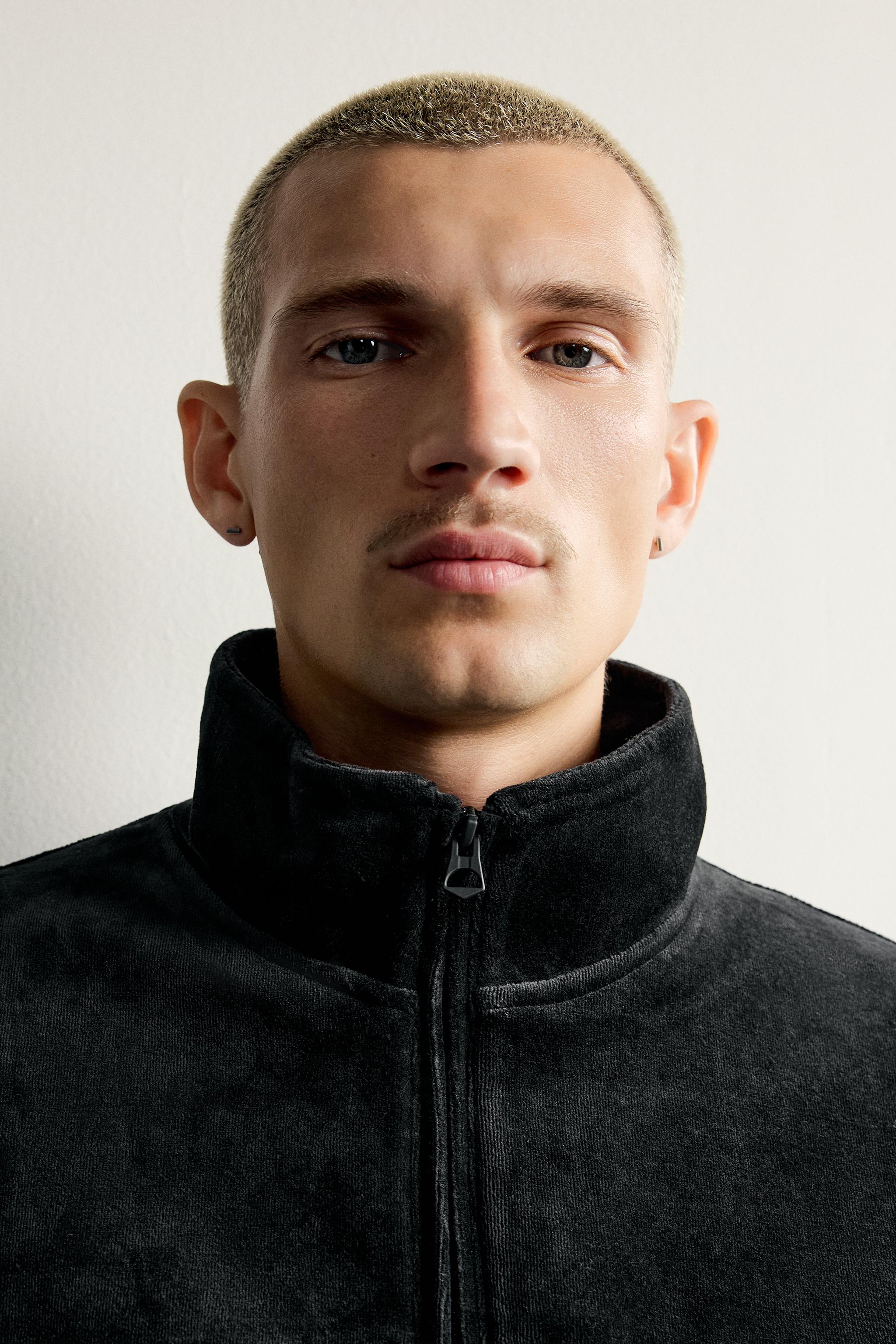 RETRO VELOUR TRACK JACKET - Bluish | ZARA Canada