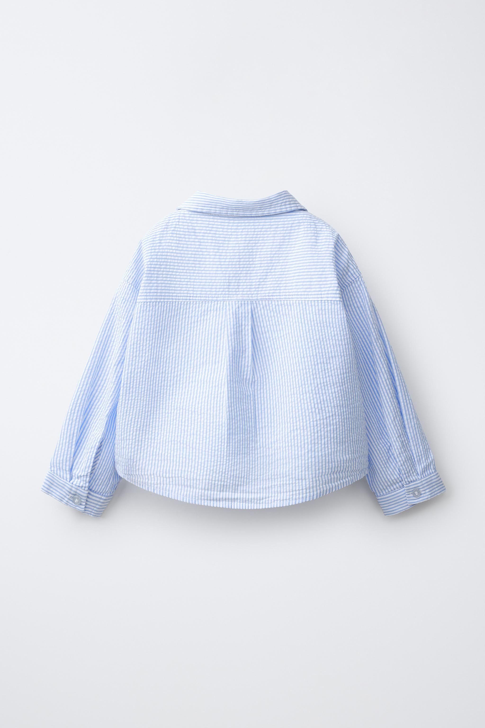 Zara STRIPED SHIRT AND EMBROIDERED PUPPY T-SHIRT SET — фото 4