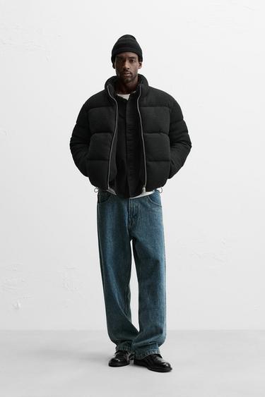 Zara RIBBED PUFFER JACKET - Black - Image 0