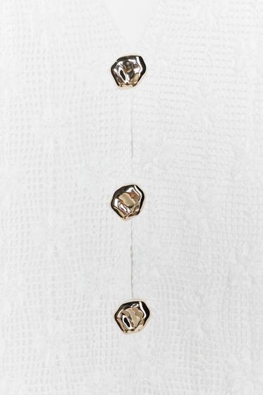 ROBE MIDI CROCHET - Blanc de Zara - Image 7