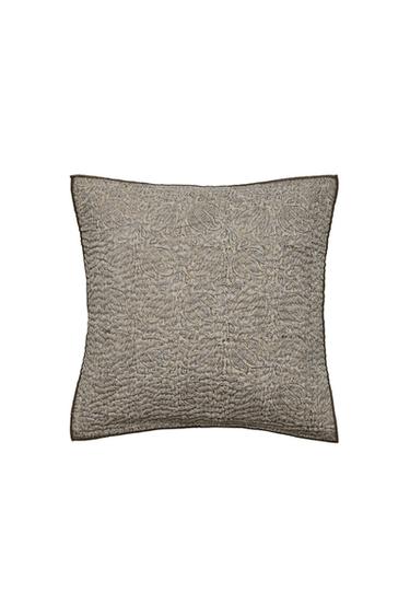 フローラルプリント クッションカバーパールグレーZaraのフローラルプリント クッションカバー - パールグレー