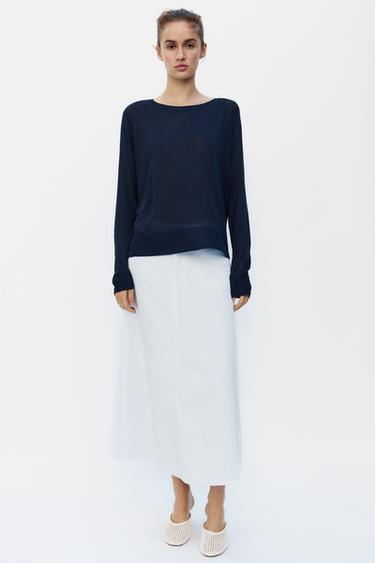 FINE KNIT SWEATER - Navy blue by Zara - Image 0