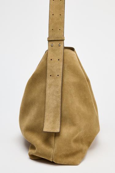 MAXI SAC SEAU EN CROÛTE DE CUIR - SABLE/MARRON de Zara - Image 4