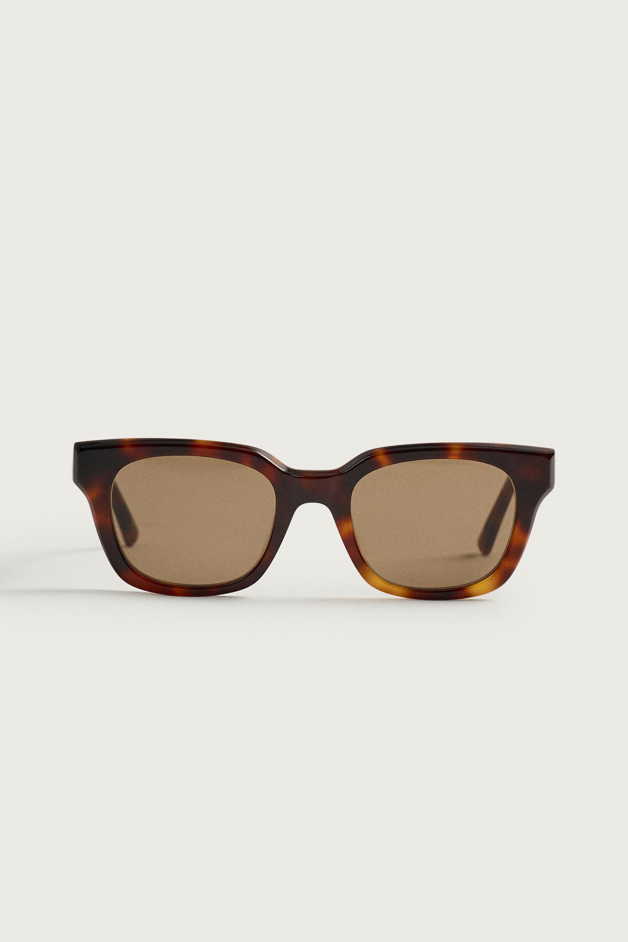 RECTANGULAR SUNGLASSES — Tortoise shell