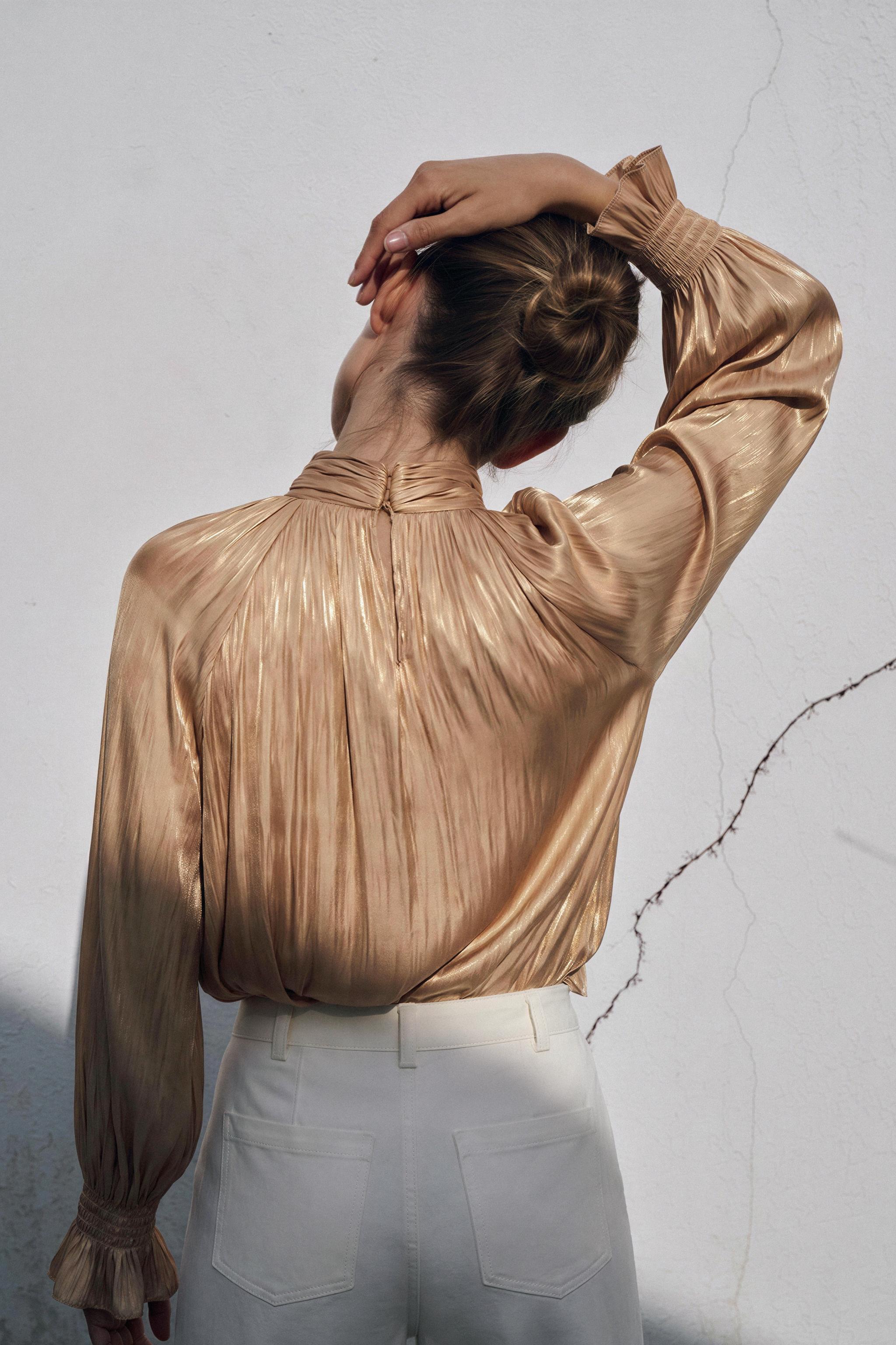 SATIN TIE BLOUSE