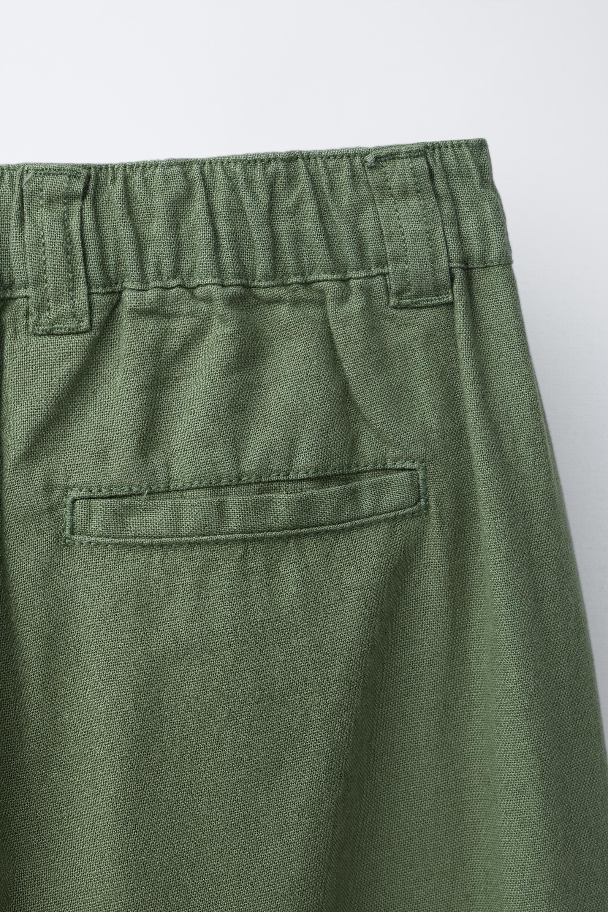STRAIGHT-LEG COTTON LINEN PANTS