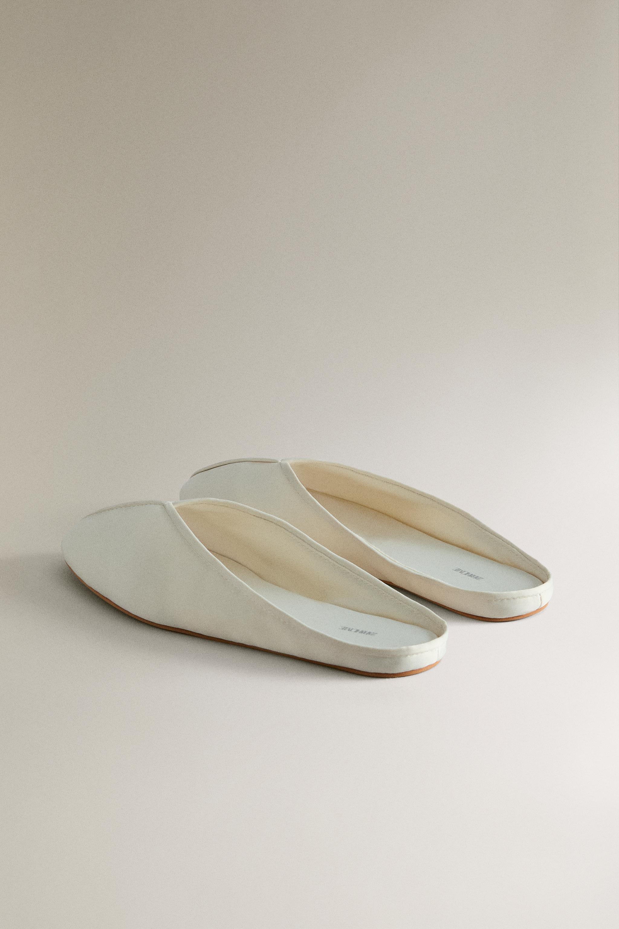 SATEEN MULES WITH PIPING