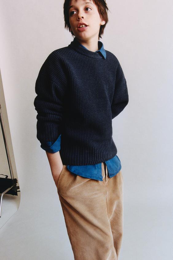 TEXTURED JUMPER - Blue / Grey by Zara - Image 0