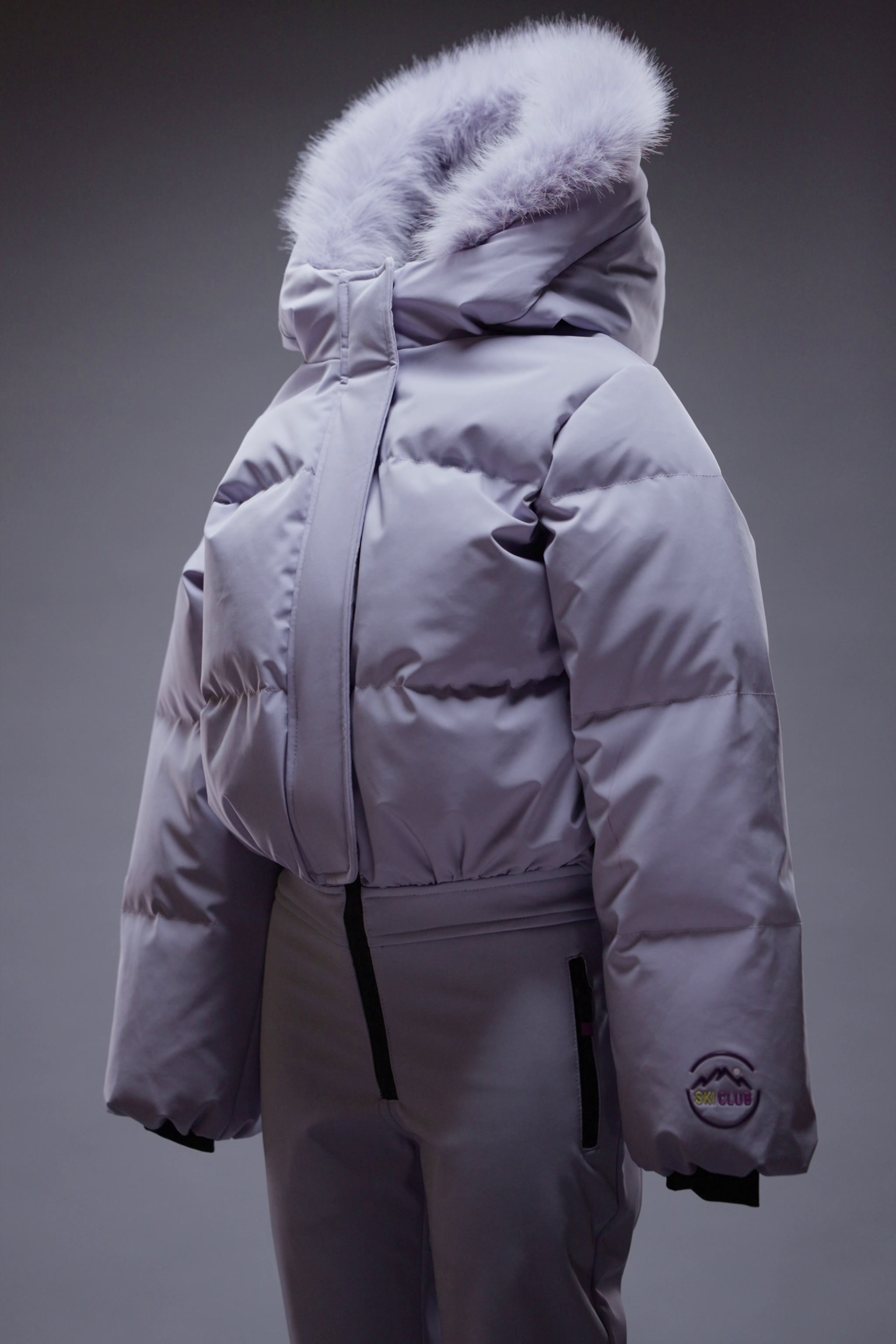 WINDPROOF AND WATER-RESISTANT DOWN JUMPSUIT WITH DETACHABLE HOOD