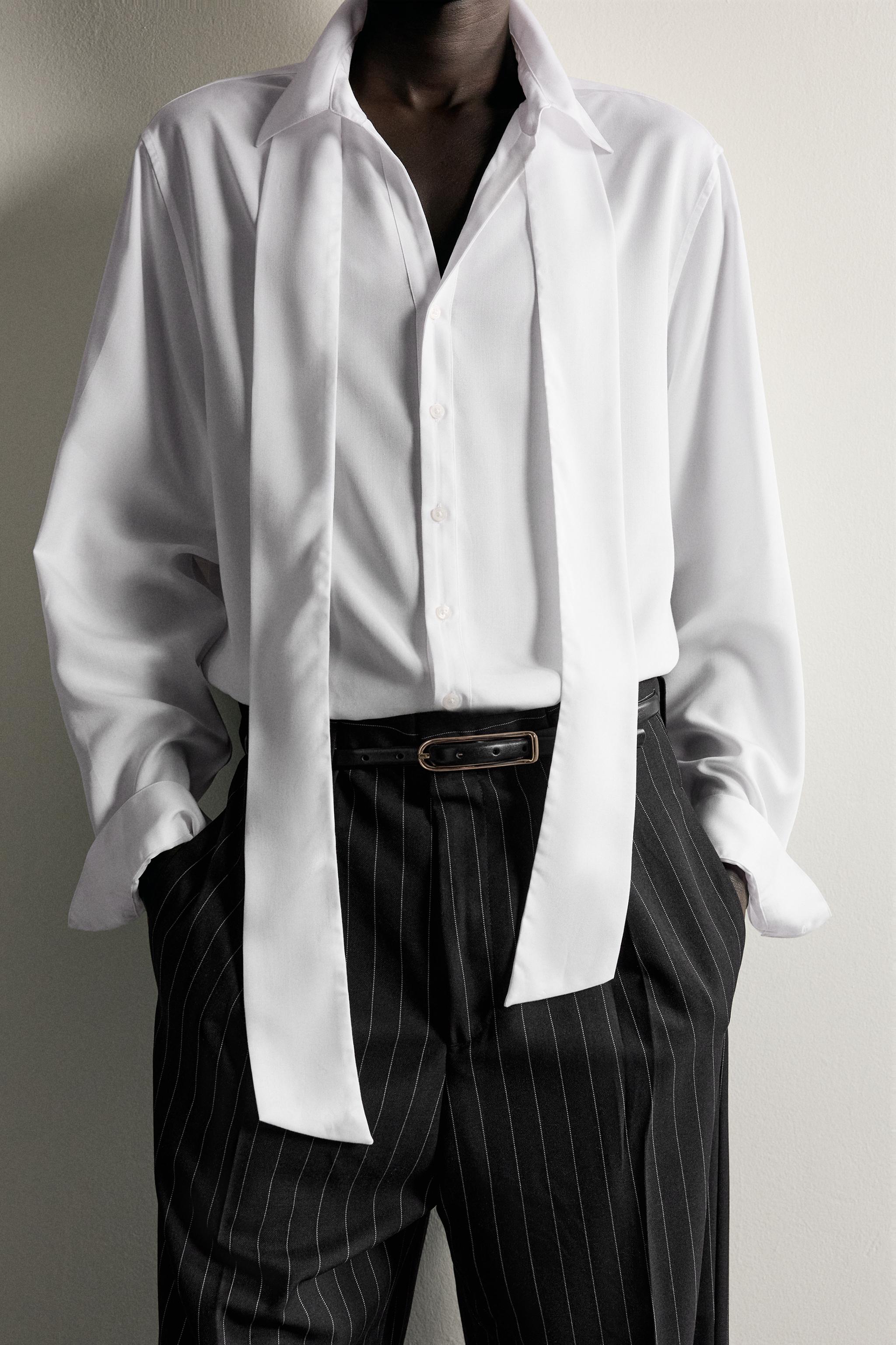 CHEMISE RELAXED FIT FLUIDE À NŒUD