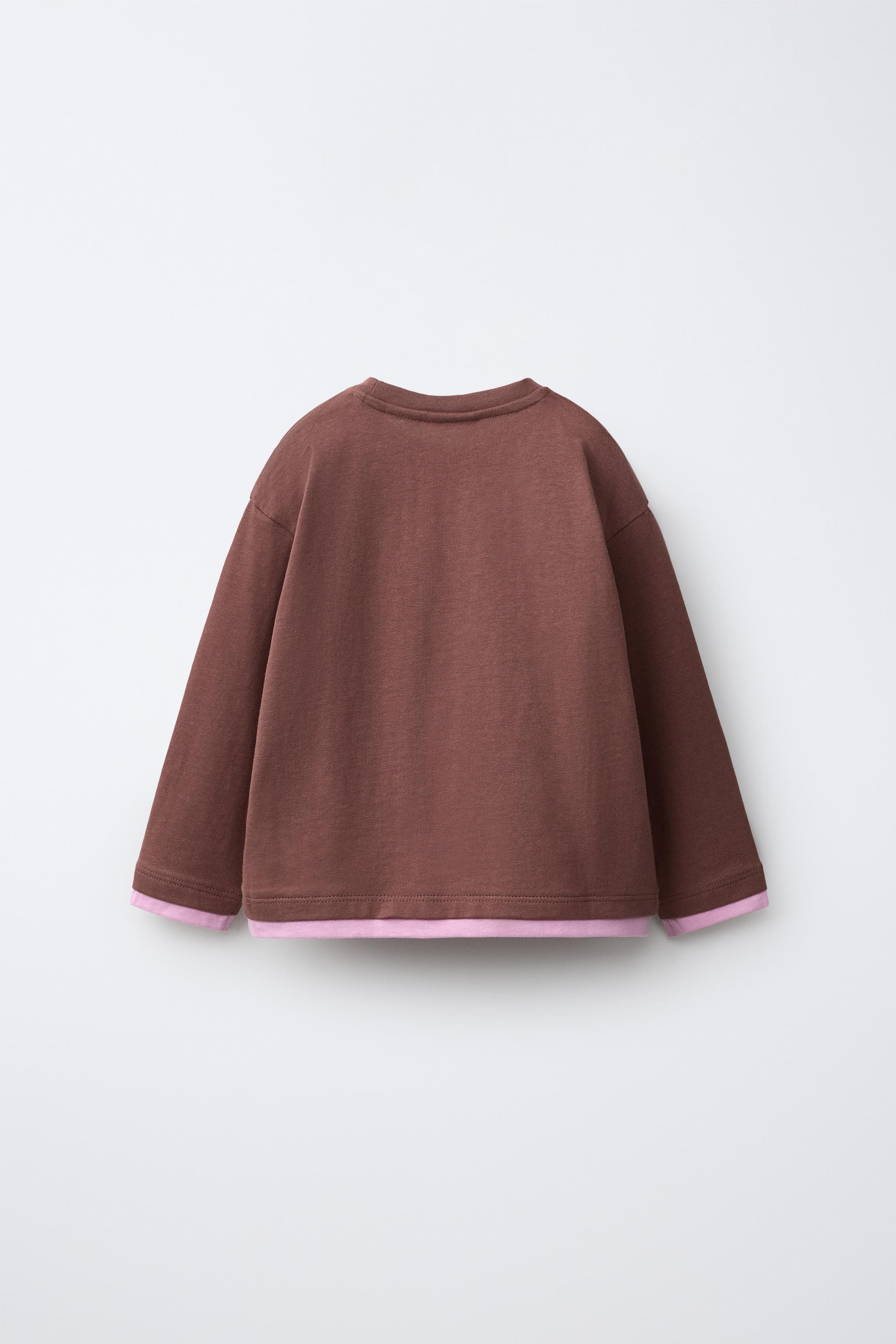 OVERLAY EFFECT T-SHIRT — Chocolate