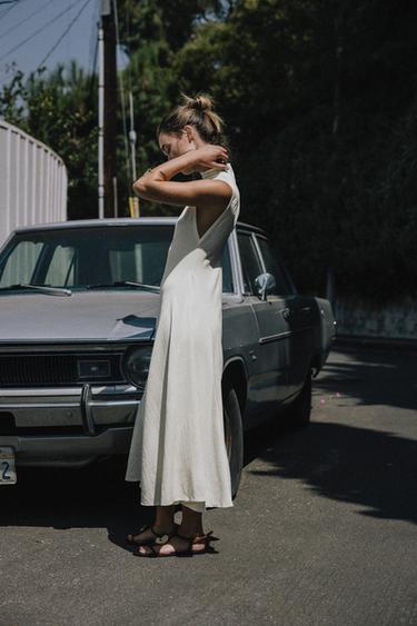 TEXTURED LONG DRESS - Ecru by Zara - Image 3