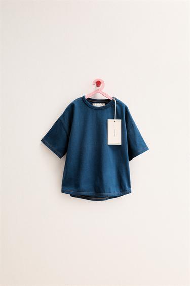 ZARA TIMELESS - T-SHIRT EN COTON UNI - Indigo de Zara