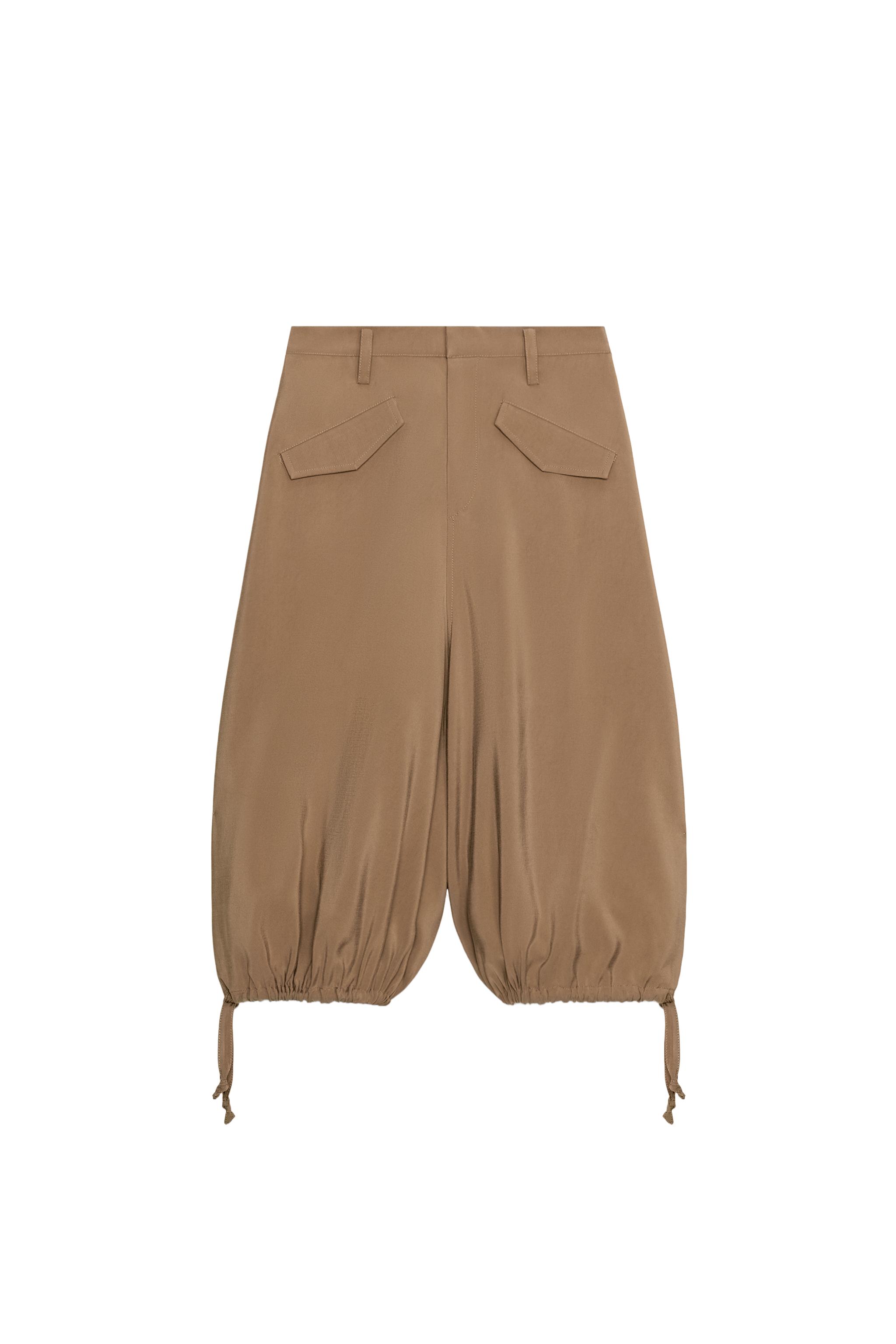 ZW COLLECTION FLOWY LONG SHORTS - Mid-camel | ZARA United States