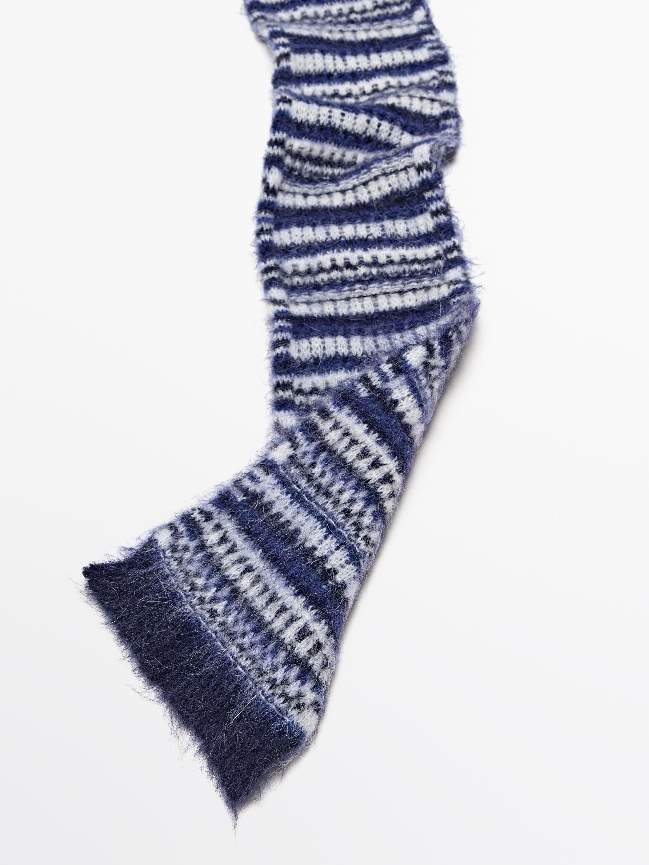 Fine alpaca blend jacquard scarf