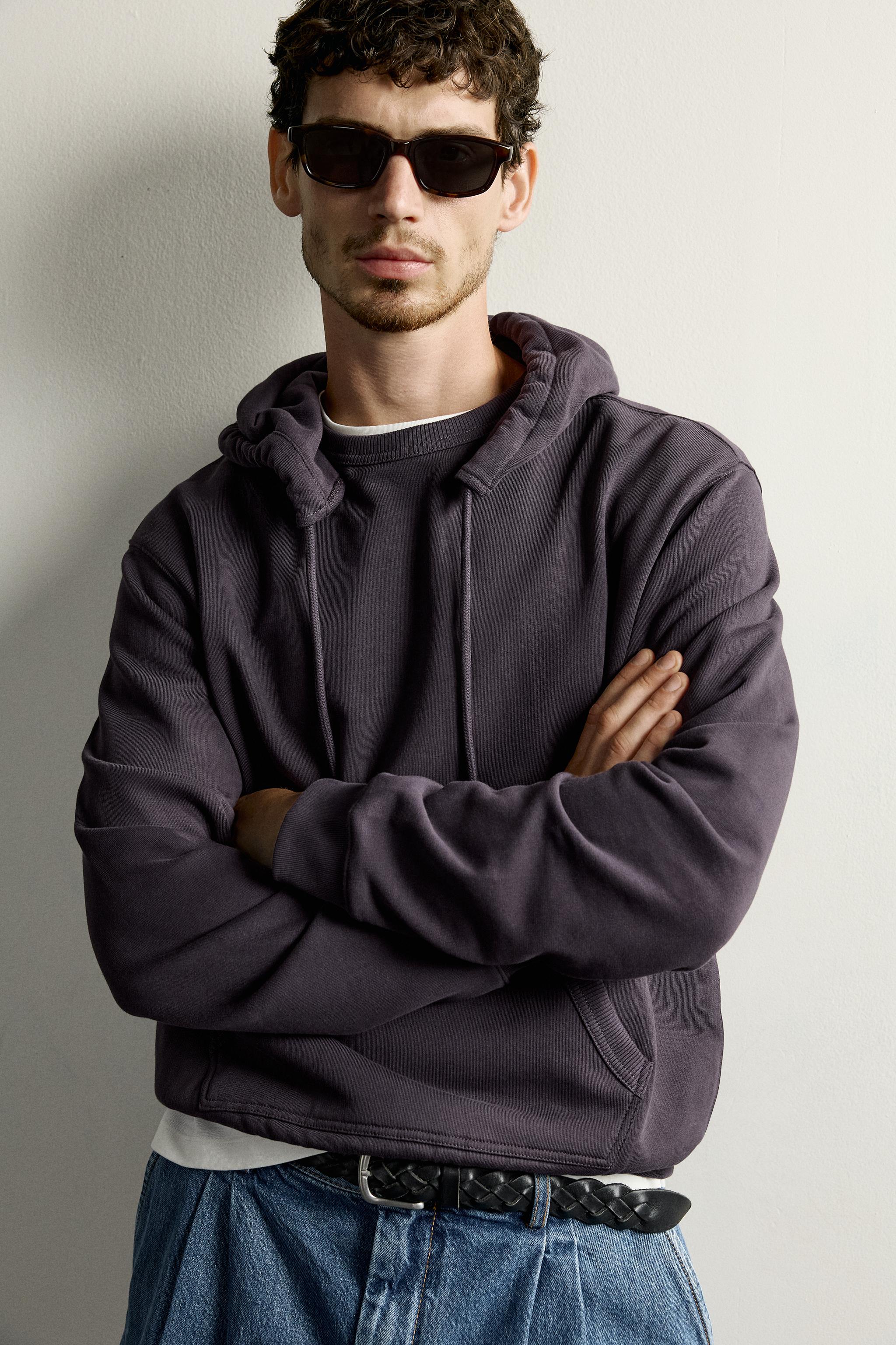 Zara KAPÜŞONLU BİSİKLET YAKA SWEATSHIRT görsel 6