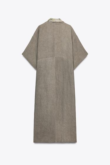 Zara ZW COLLECTION PRINTED COAT - Light brown
