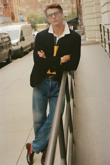 VESTE DE COSTUME EN VELOURS CÔTELÉ - Bleu marine de Zara