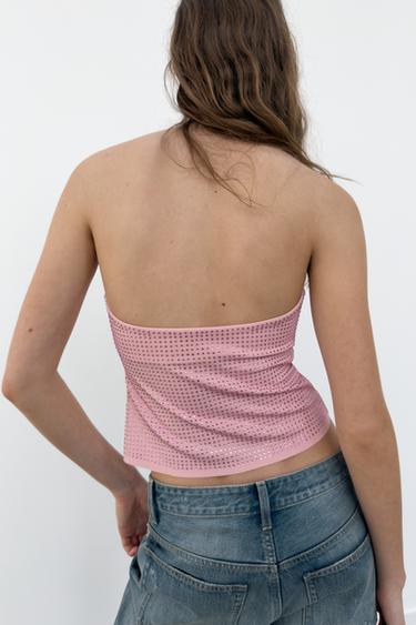HALTER RHINESTONE TOP - Mid-pink by Zara - Image 4