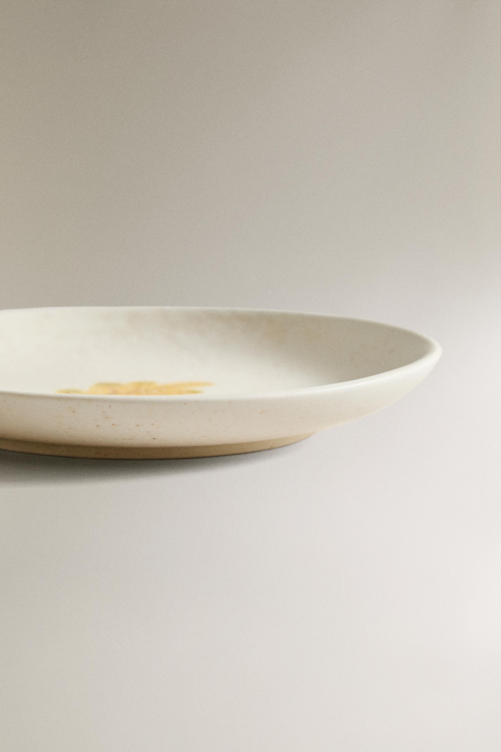 ASSIETTE À DESSERT GRÈS FEUILLE