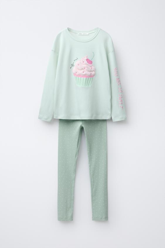 AGES 6-14 / SHEEPSKIN CAKE PYJAMAS - Sea green by Zara - Image 0