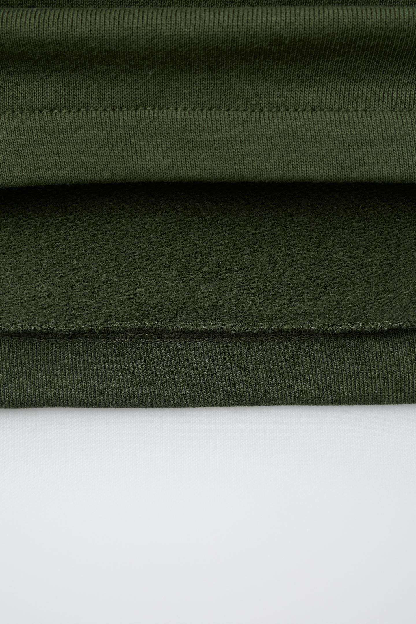 Детская толстовка Zara Varsity Number Double-Sleeve, цвет: Зелёный / Экрю — фото 6