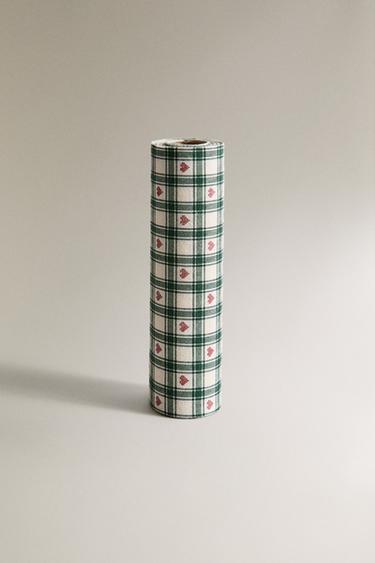クリスマス用タータンチェック柄コットンロールナプキン（20枚入り）グリーン0Zaraのクリスマス用タータンチェック柄コットンロールナプキン（20枚入り） - グリーン - 画像 0